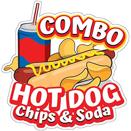 Pegatina De Combo Hot Dogs Y Soda De 8  Carritos De Com...