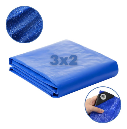 Lona Plastica Cobertura Impermeavel Azul 3x2 Starfer 