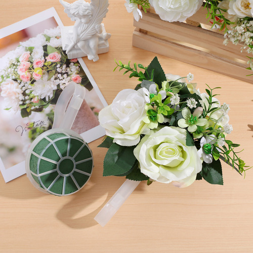 Buquê De Casamento Com Suporte De Flores Sintéticas Para Noi