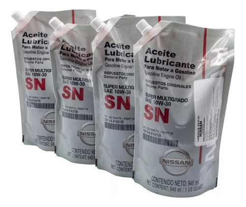 4lts Aceite 10w30 Y Filtro De Aceite Nissan Versa 2016