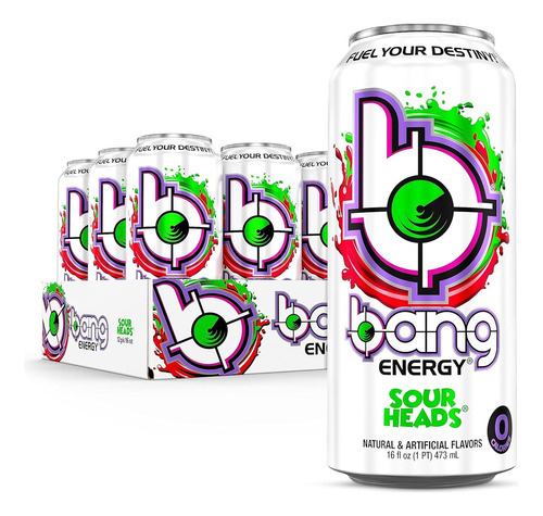 Bang Bebida Energetica Sour Heads 473ml 12 Pack