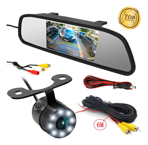 Câmera De Ré Automotiva Visão Nortuna + Tela Retrovisor Lcd