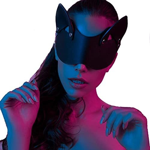 Women Leather Masks Bunny Mask Leather Cat Rabbit Mask ...
