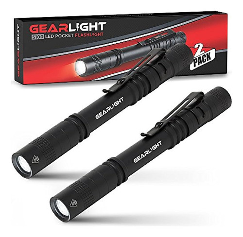 Gearlight Led Pen Pen Linterna De Luz S100 2 Pack Pequeña Mi