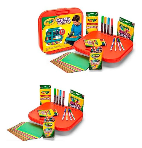 Kit De Arte Crayola 75 Piezas- Valija 2 En 1  