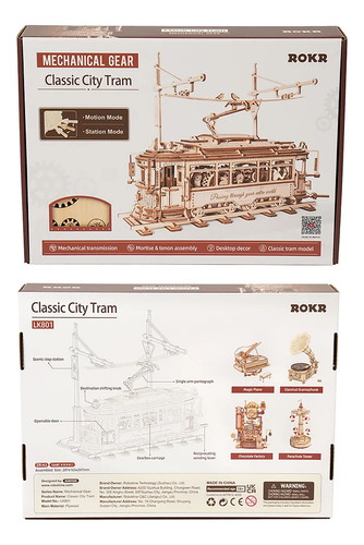 Rompecabezas 3d De Madera Tranvía Urbano Clásico Robotime