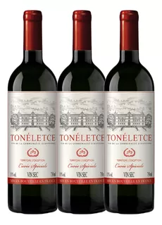 Vinho Tinto Francês Tonéletce Safra 2020 750ml Kit Com 3