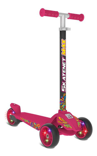 Skatenet Max Com Luz Led Rodas Ajuste Altura Fácil Infantil