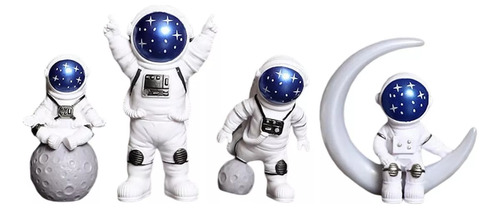 Figura De Astronauta De 4 Piezas, Decoración De Estatua.