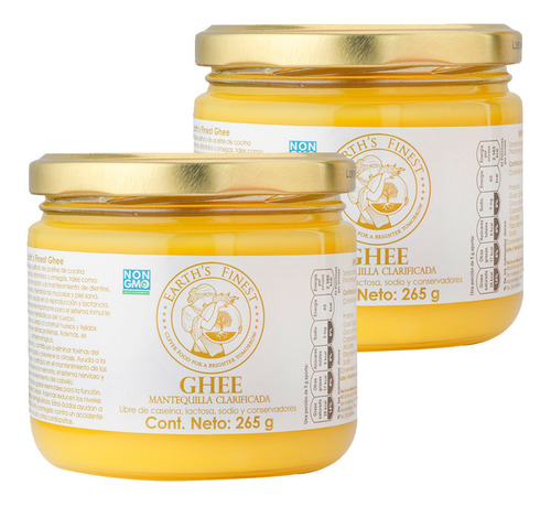 2 Pack Ghee Mantequilla Clarificada 265g Earths Finest Keto 