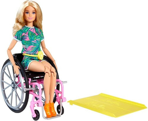 Imagem 1 de 8 de Boneca Barbie Fashionista 165 Loira Cadeirante Articulada