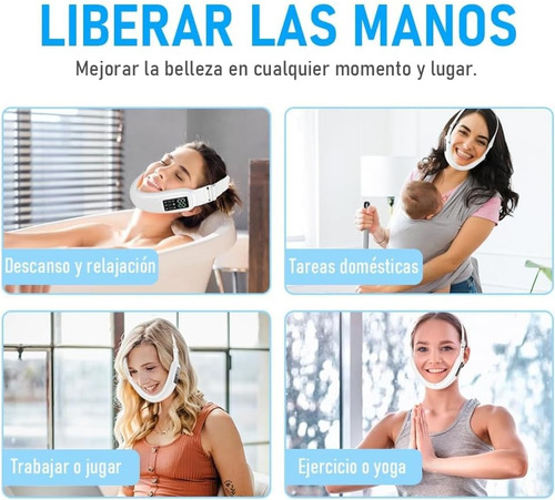Masajeador Facial Microcorriente Diseño Elegante Intensidad Blanco