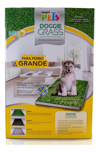 Doggie Grass Tapete Entrenador Grande 50x76cm C/pasto Sintét