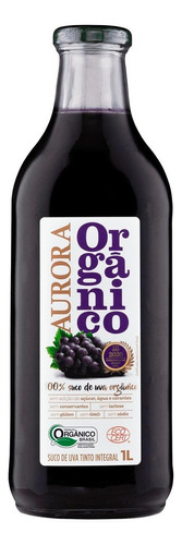 Suco De Uva 100% Orgânico Tinto Aurora Original 1 L Garrafa