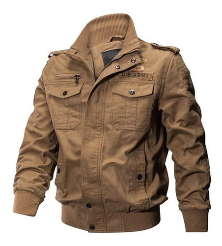 Chaqueta Vaquera Militar Masculina Con Cremallera, Chaqueta