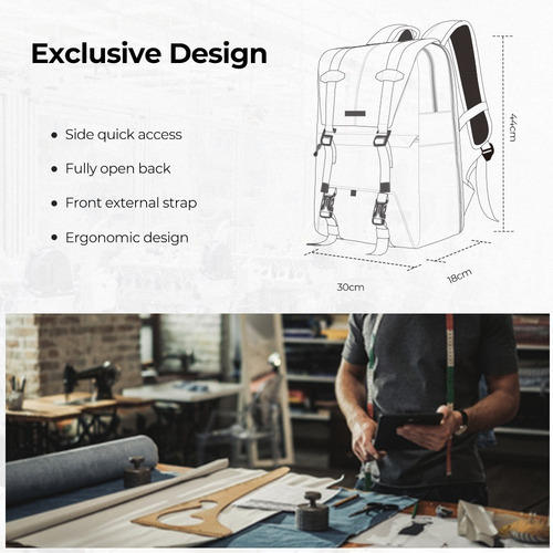 Mochila K&f Multifuncional E Impermeable De 20l Para Cámara