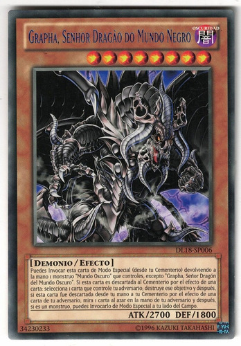 Yugioh  Grapha, Dragon Lord Of Dark World Blue Rare Dl18 Err