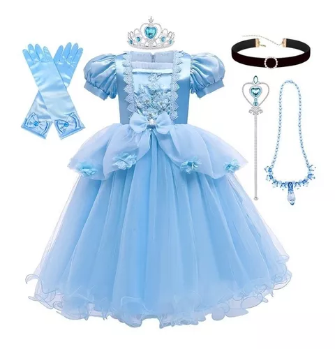 Cinderela Princesa Cosplay Tulle Vestido Kids Girl Ball Vestido Festa De  Baile Vestido Fantasia Fantasia