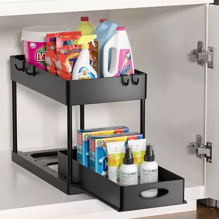 Under Sink Organizer 2 Tier Sliding Bathroom Cabinet Organizer And Storage Multi Purpose Under Kitchen