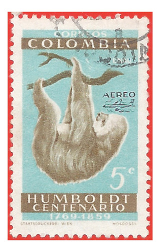 1961. Estampilla Humboldt Centenario, Rs, Colombia. Slg1