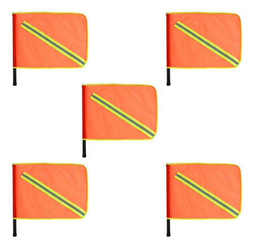 5 Banderolas De Malla Naranja Con Reflejante 50 X 40