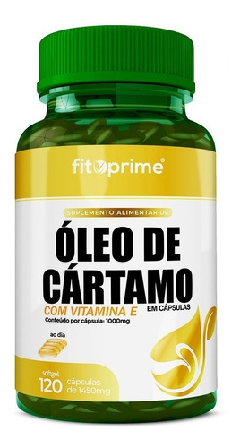 Imagem 1 de 3 de Óleo De Cártamo Com Vitamina E 1000mg 120cps Fitoprime