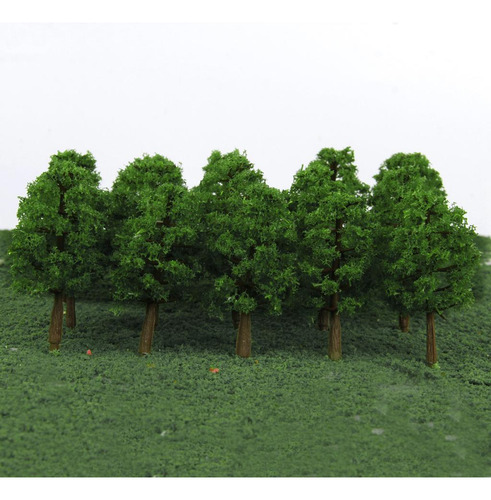Conjunto De 80 Paisaje Modelo Árbol Tren Ferrocarril Calle
