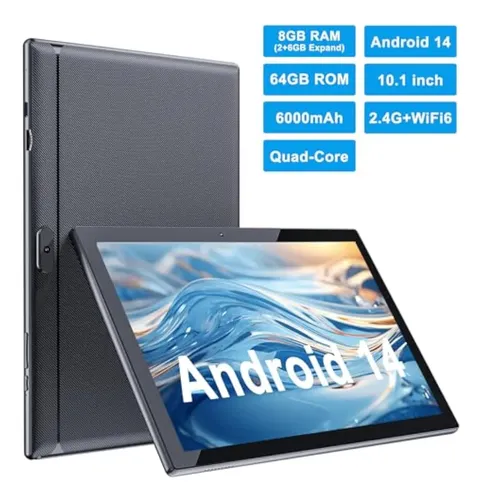 Android 14 Tablet 10 Inch, 2 In 1 Tablets With Black | MercadoLivre