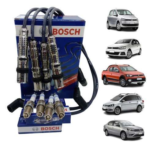 Kit Cables Bosch + Bujias Bosch Vw Gol Trend / Suran / Fox
