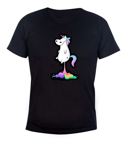 Remera Niño Algodón Unicornio Arco Iris