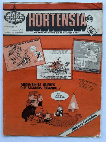 Hortensia Nº 82 Fontanarrosa Humor Gráfico Dic 1975