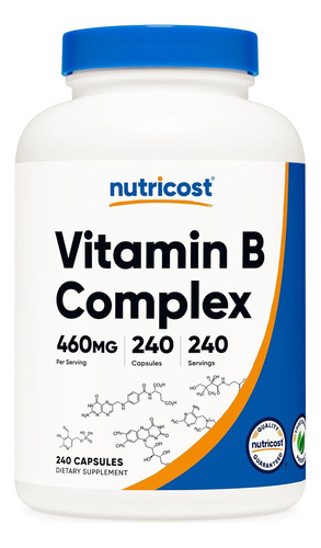 Vitamina B Complex 460 Mg 240 Capsulas Nutricost