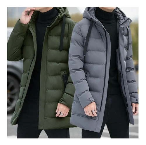 Chaqueta Térmica Informal Para Hombre Con Gorro Ligero De