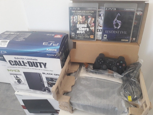 Playstation 3 Con Caja Y Paquete Original + 4 Juegos