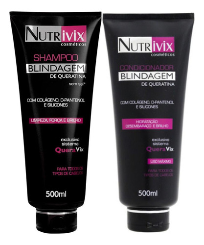 Nutrivix - Shampoo + Condi. Blindagem De Queratina 2x500ml