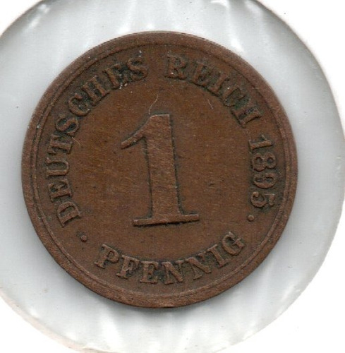 Alemania Imperio Moneda 1 Pfennig Año 1895 G Km#10 Rara