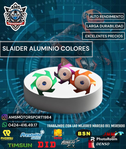 Slaider De Aluminio  Colores 