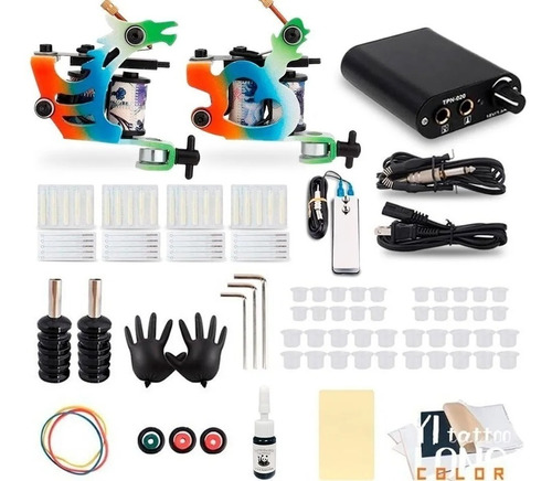 Kit Para Tatuar Tatuaje Tattoo De 2 Maquinas Completo