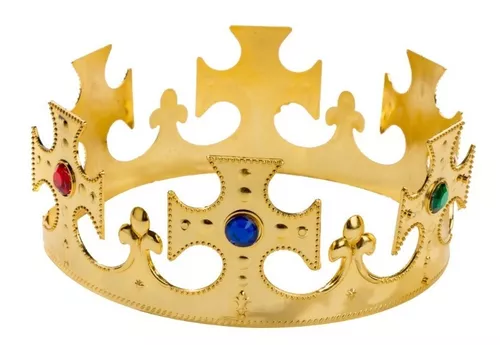 Corona Rey Reina Plastica Regulable Plastica Dorada