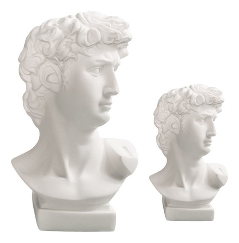 2 Piezas Griego David Busto Estatuas Pluma Olla Estatua