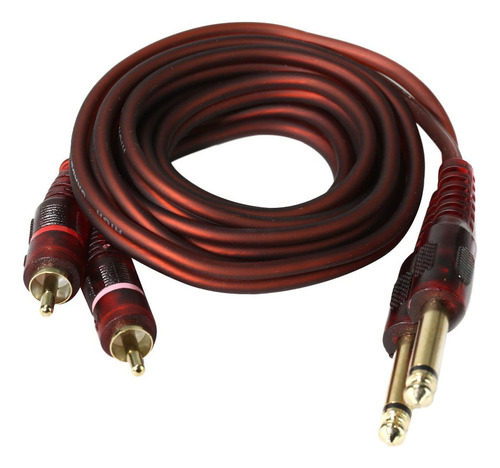 Cable De Audio Dual 1/4 Jack 6,35 Mm A Dual Rca Phono Macho