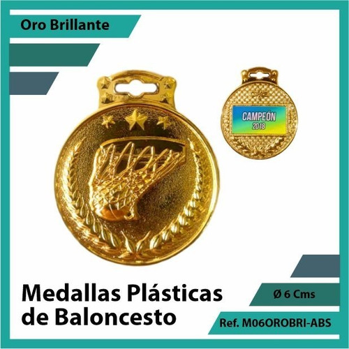 Medallas Deportivas De Baloncesto Oro Abs M70