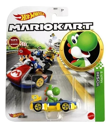 Hot Wheels Mario Kart Yoshi Mach 8 Mattel Original 1/64