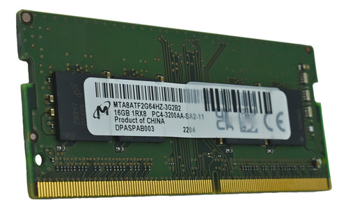 Memoria Ram 16gb Ddr4 Pc4 19200 260p 3200mhz Micron Sodimm