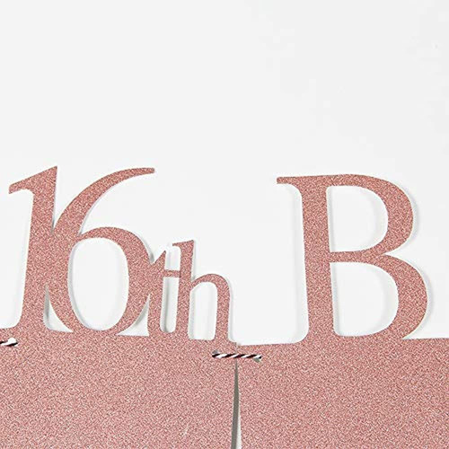 Pancarta Con Foto De Feliz Cumpleaños Número 16 En Oro Rosa