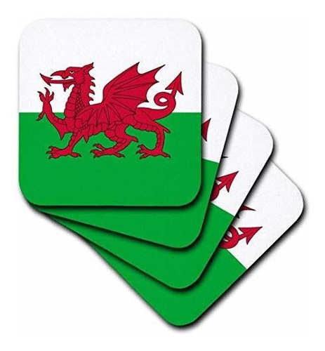 3drose Cst ******* Flag Of Wales, Welsh Red Dragon On White 