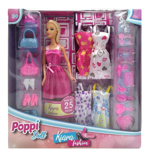 Kiara Muñeca Con Ropa Y Zapatos Fashion Con 25 Accesorios