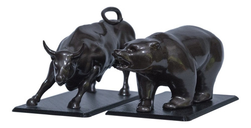 Touro E Urso De Wall Street De Ouro Cobre Bronze