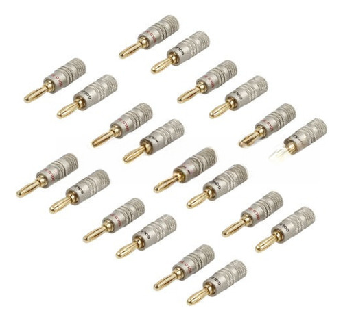 20 X Cable De Altavoz Oro Banana Plug Adaptador Conector 11a