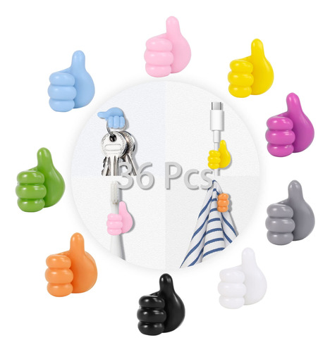 36 Gancho Silicona Autoadhesivo Para Pulgar Pared Clip Cable